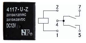 Реле hg4117 схема